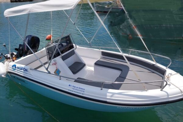 ERRIKOS named motorboat boat of hop on boat reantal in Sami Kefalonia