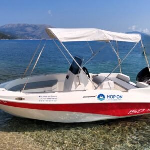 BLUE WHALE named motorboat boat of hop on boat reantal in Sami Kefalonia