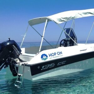 NALA named motorboat boat of hop on boat reantal in Sami Kefalonia